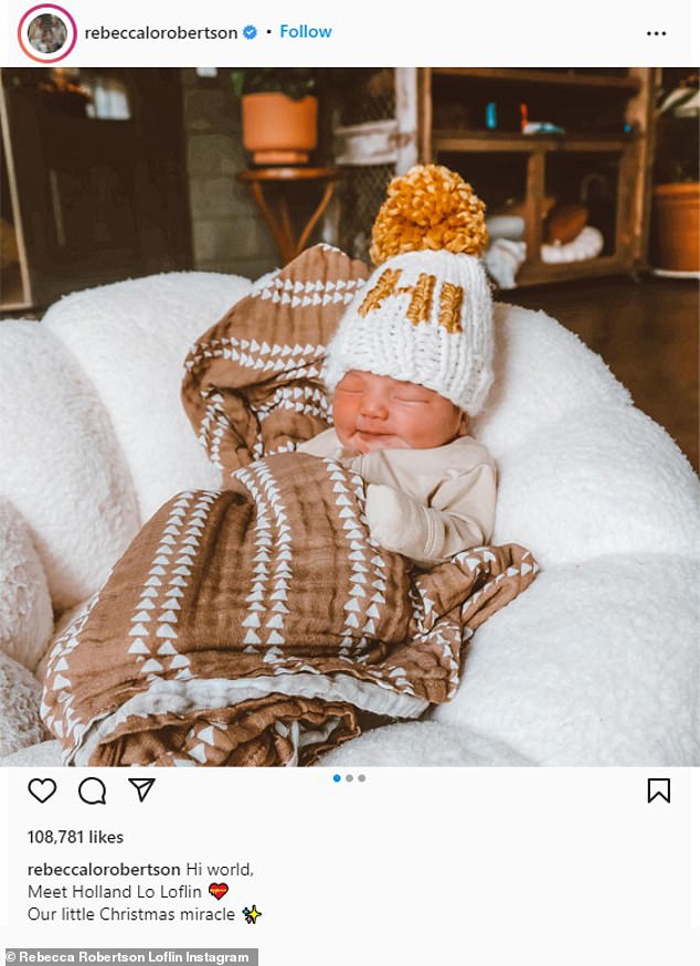 Duck Dynasty’s Rebecca Robertson welcomes second child with husband John Reed Loflin