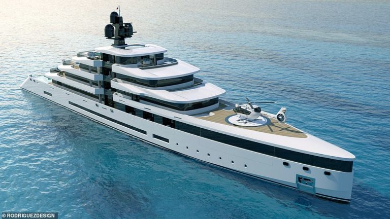 Pictured: The stunning £252million superyacht designed to look like a ‘superluxury skyscraper’