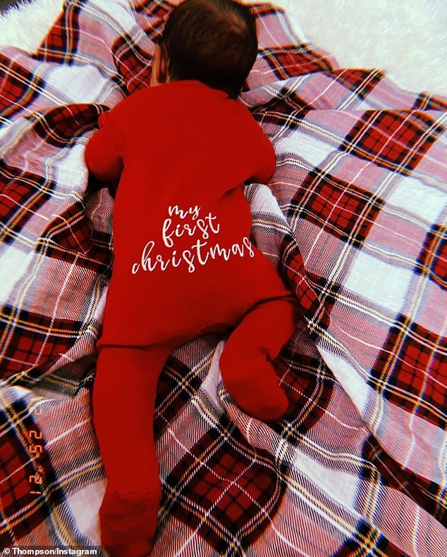 Maralee Nichols’ son from romance with Tristan Thompson looks adorable in a red onesie in new photo