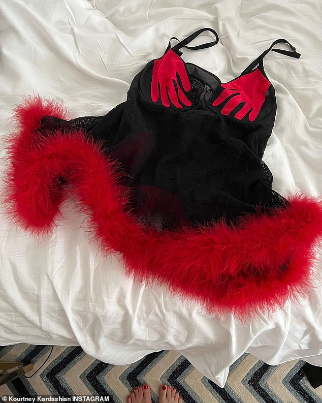 Kourtney Kardashian reveals the flirty lingerie she wore for fiancé Travis Barker