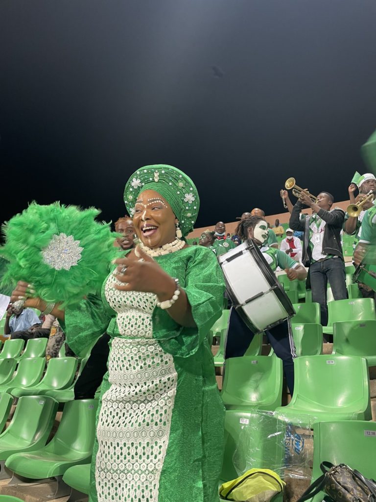 Meet Kemi Ogunfuwa, the Super Eagles supporter with the most amazing outfit at AFCON 2021! (Pictures)