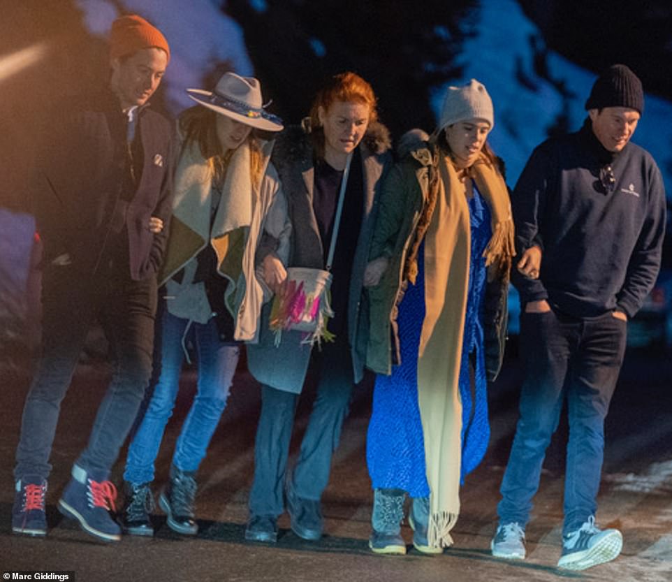 Duchess of York seen with her daughters and their husbands in Swiss ski resort 1