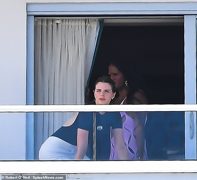 Julia Fox hangs out on Kanye West's hotel balcony in Miami following their dinner date 1