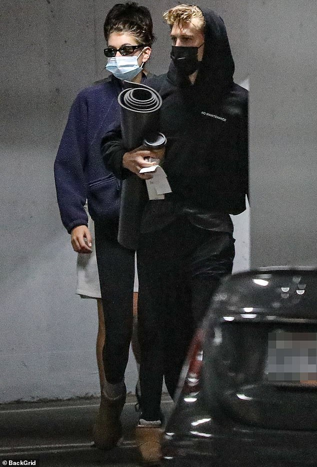 Kaia Gerber, 20, and boyfriend Austin Butler, 30, keep it casual in sweats as they step out in LA