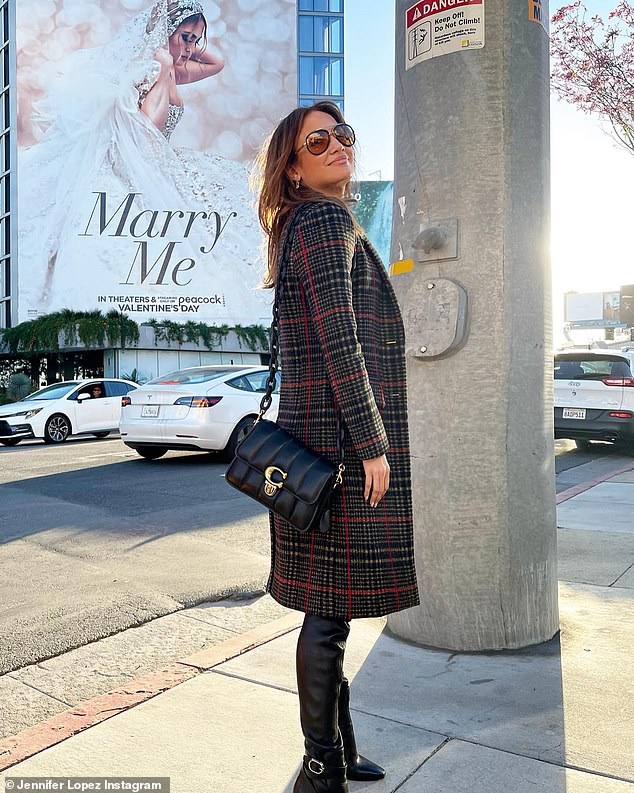 Jennifer Lopez cuts a seriously stylish figure while promoting her upcoming feature Marry Me