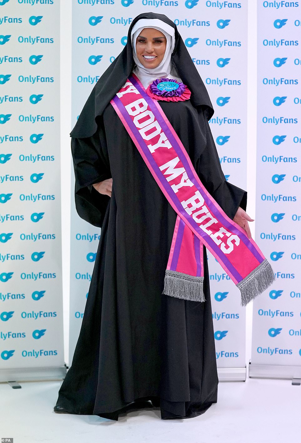Katie Price covers up in nun's habit to reveal she's joining Only Fans 1
