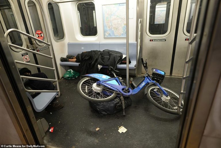 Homeless sleep on subway on first day of Adams’s subway safety plan