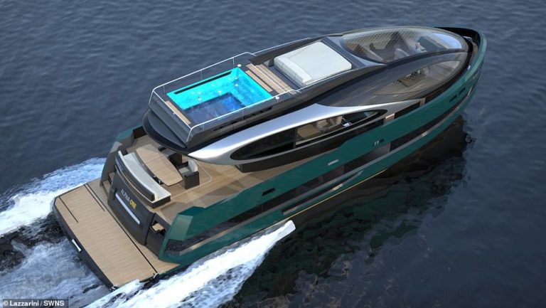 The stunning new £3million spaceship-style superyacht with a ‘panoramic hot tub’