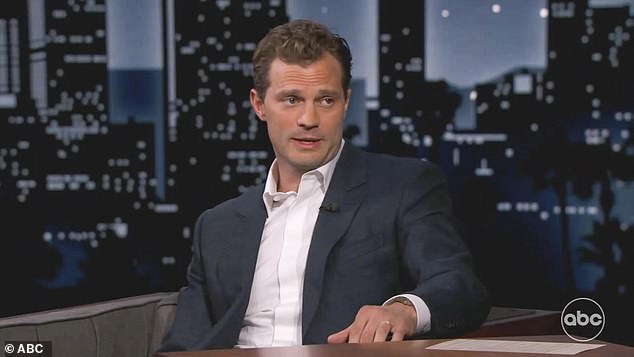 Jamie Dornan shows funny side while promoting television series The Tourist on Jimmy Kimmel Live