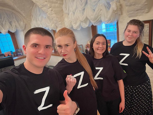 Pro-Putin politicians and influencers wear clothes bearing the letter ‘Z’