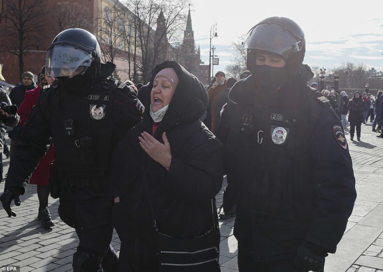 Anti-war activists in Russia targeted by police and beaten with batons – as 1,700 are arrested