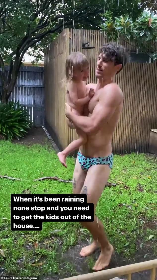 Matty ‘J’ Johnson strips off and runs around in the rain with daughter Marlie-Mae