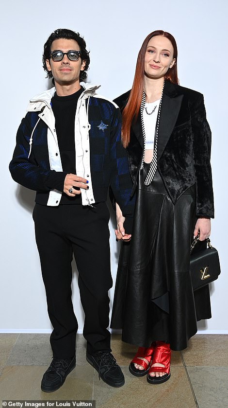 Sophie Turner and Joe Jonas at star-studded Louis Vuitton show during Paris Fashion Week 