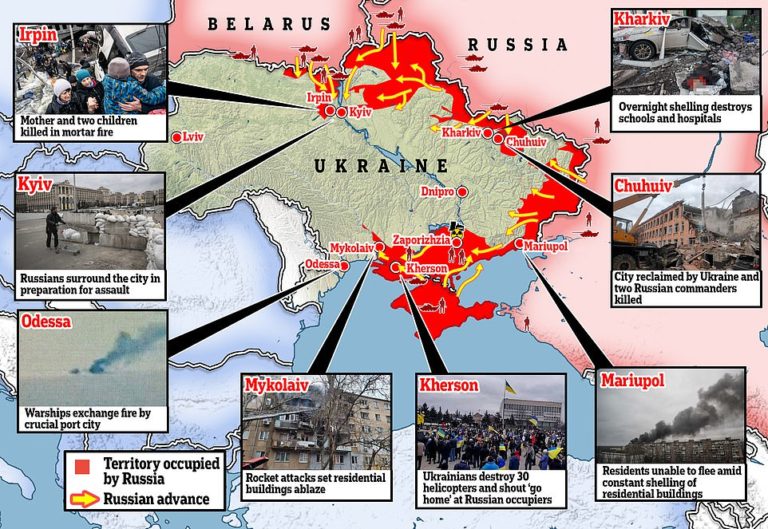 Ukraine war: Putin’s invasion city-by-city as Russia holds Kherson but Zelensky retakes Chuhuiv
