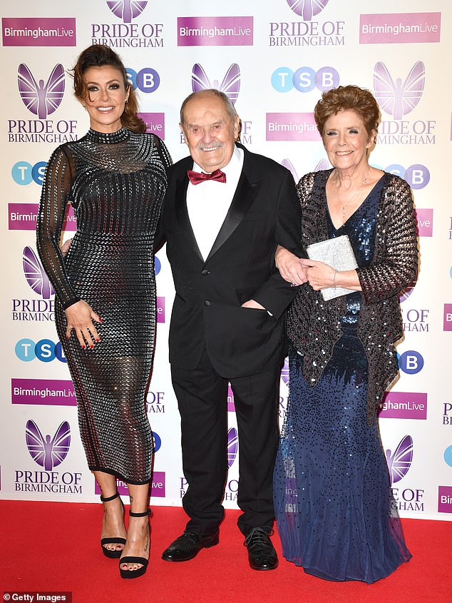 Kym Marsh steps out alongside her father Dave and mother Pauline at the Pride Of Birmingham Awards