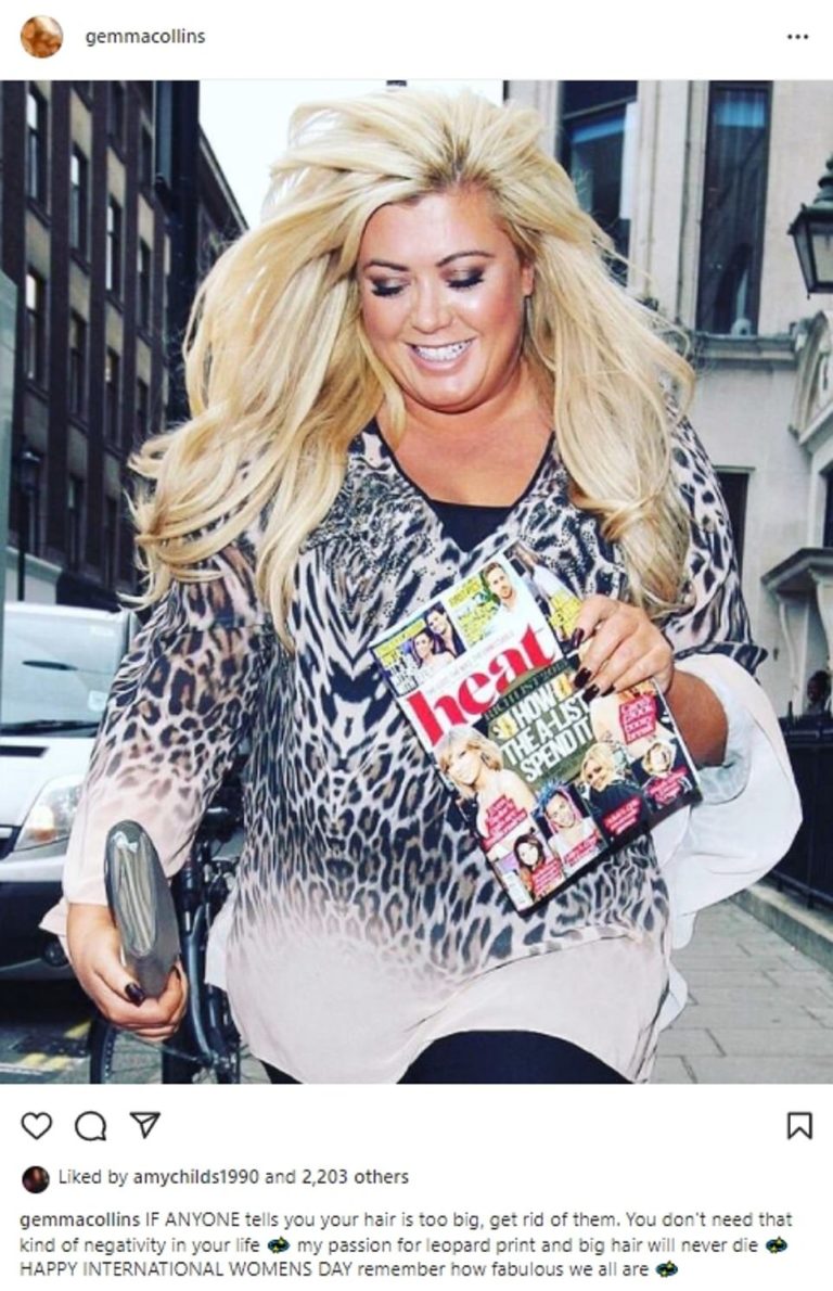 Gemma Collins joins Katie Price and Tess Daly celebrating International Women’s Day