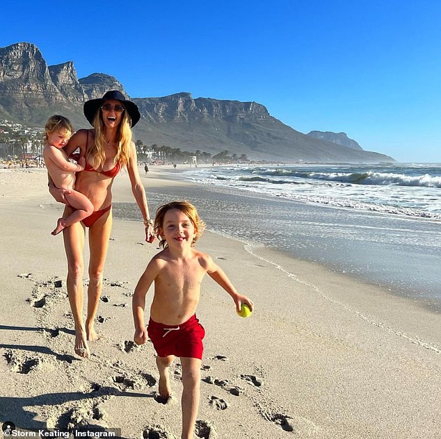 Ronan Keating’s wife Storm wows in a red bikini in South Africa