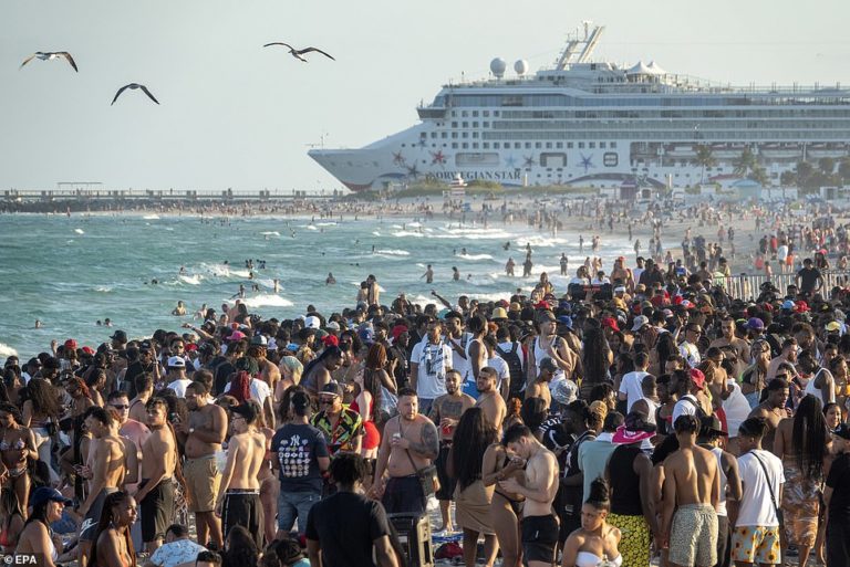 Thousands PACK Miami beaches to kick off the start of Spring Break 