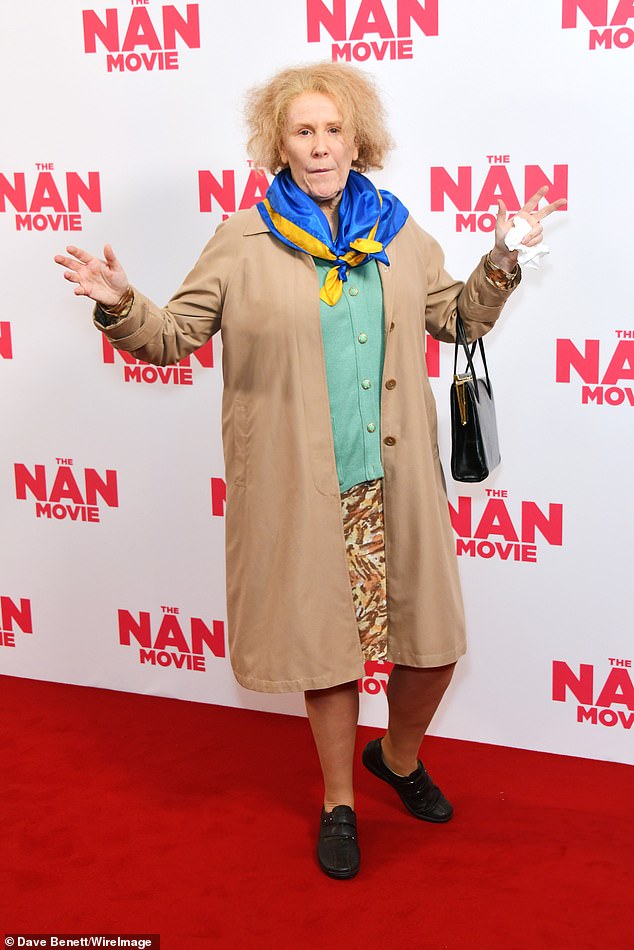 Catherine Tate transforms into Joannie Taylor as she attends Nan Movie screening with Mathew Horne