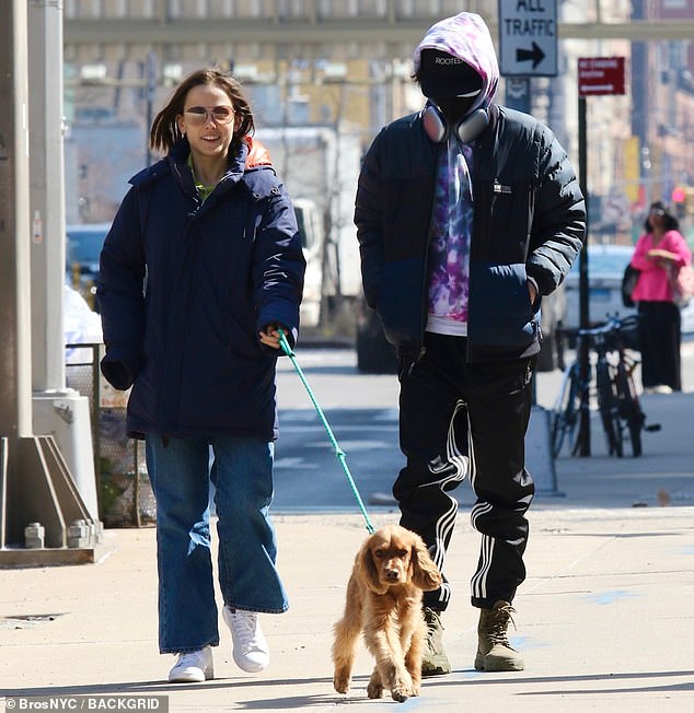 Timothee Chalamet keeps it casual in a tie-dye hoodie while going for a walk with his sister Pauline