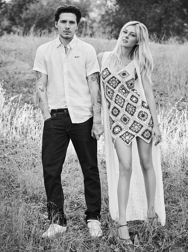 Brooklyn Beckham and fiancée Nicola Peltz pose for Pepe Jeans campaign shoot