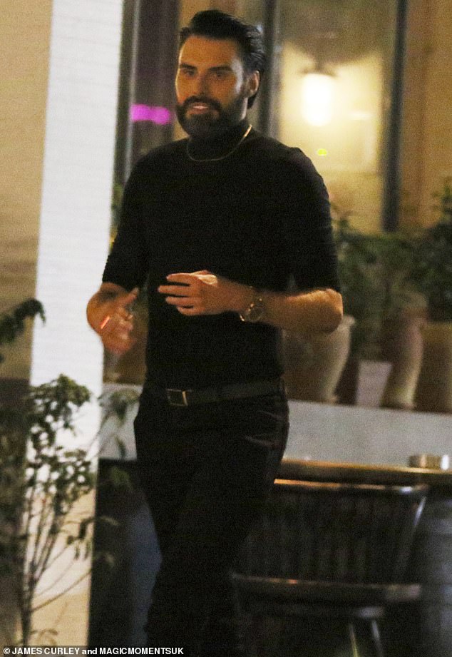 Rylan Clark lets his hair down during a night out with his Radio 2 pals 