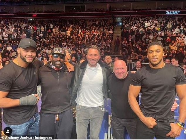 Anthony Joshua sends fans into frenzy as he sports ring on wedding finger at UFC event