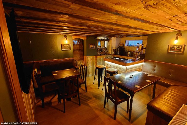 Sheffield father-of-three spends £2,500 turning damp cellar into underground boozer for 30 guests