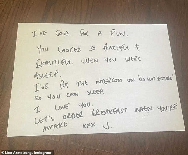 Lisa Armstrong shares adorable love letter from boyfriend James Green