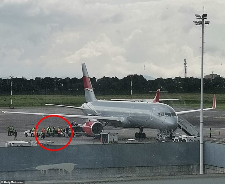 Casket of beloved Foo Fighters drummer Taylor Hawkins is seen leaving Bogota airport