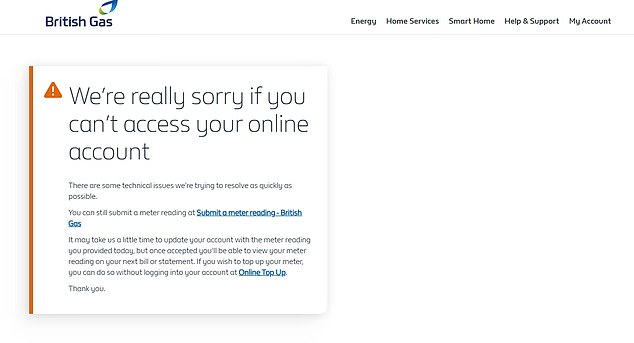 British Gas, E.ON and EDF Energy websites CRASH ahead of April gas price hike