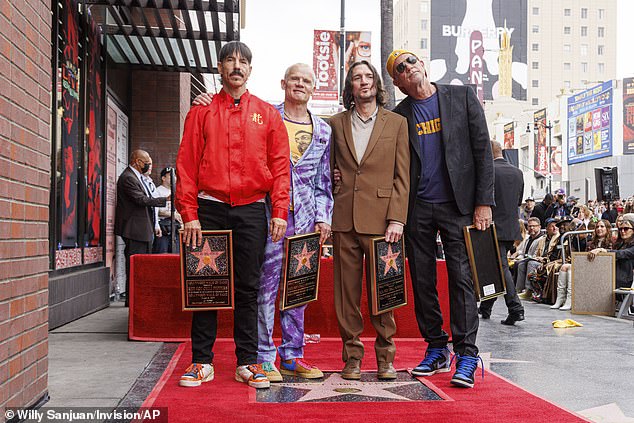 Red Hot Chili Peppers honored as hometown heroes during Hollywood Walk of Fame induction