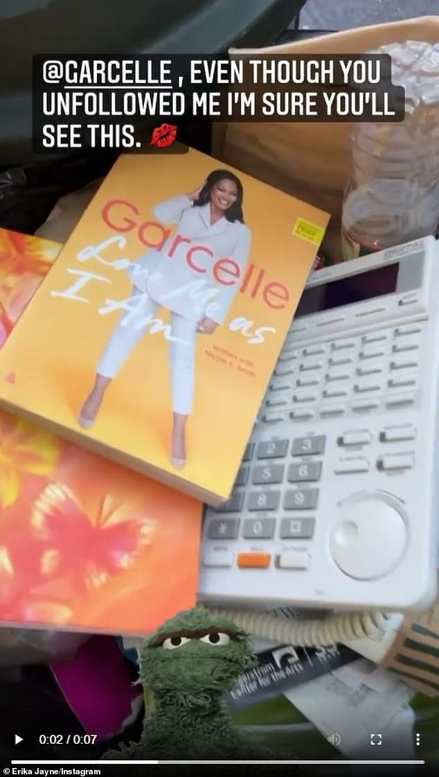 Erika Jayne throws Real Housewives Of Beverly Hills costar Garcelle Beauvais’ memoir in the TRASH