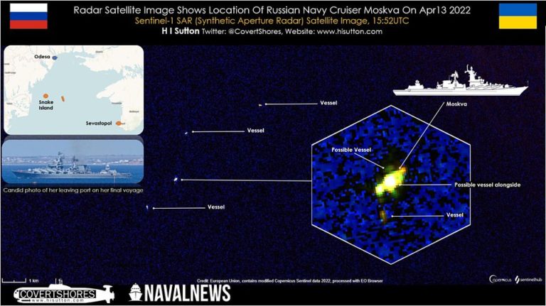 Ukraine war: Doomed Moskva Russia warship is ‘seen burning in satellite image’