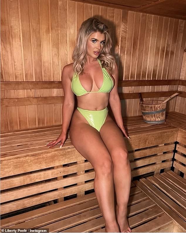 Love Island’s Liberty Poole shows off her toned figure in a green bikini for a sizzling sauna snap 