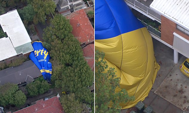 Hot air balloon crash lands in Melbourne, Elwood