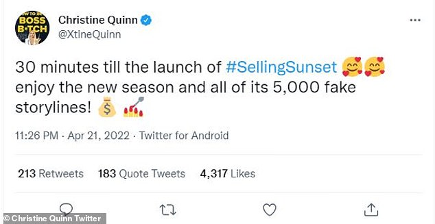 Christine Quinn puts Selling Sunset on blast as she claims season five contains ‘fake storylines’ 