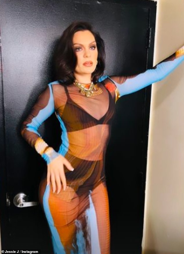 Jessie J flashes her incredible figure and peachy bottom in a sheer dress and black lingerie in NYC