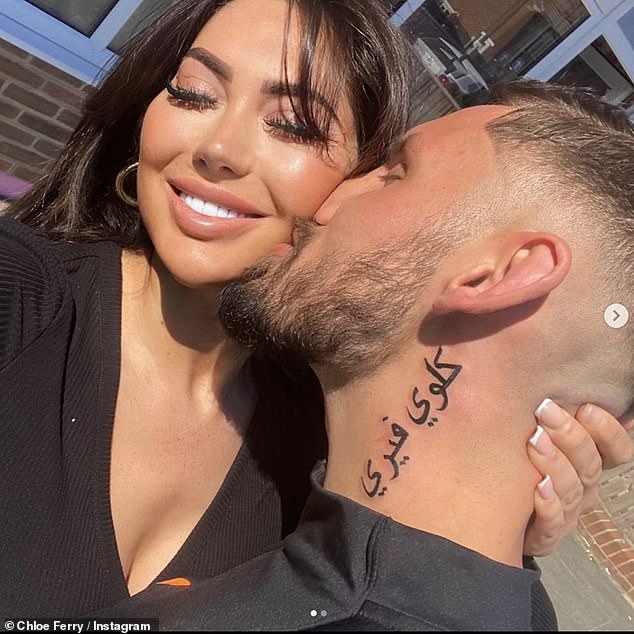 Chloe Ferry shares snaps with her beau Johnny Wilbo after he gets her name tattooed on his neck 