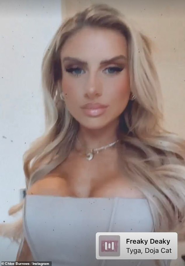 Love Island’s Chloe Burrows looks sensational as she puts on a busty display in satin corset top