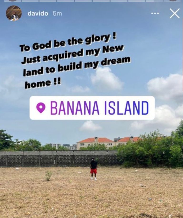 Davido reveals plan to build “dream home” on Banana Island 16 months after purchasing a house on the Island