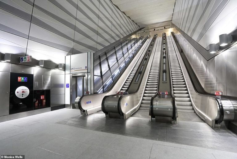 Pictured: The amazing SIDEWAYS lifts at Liverpool Street and Farringdon Crossrail stations