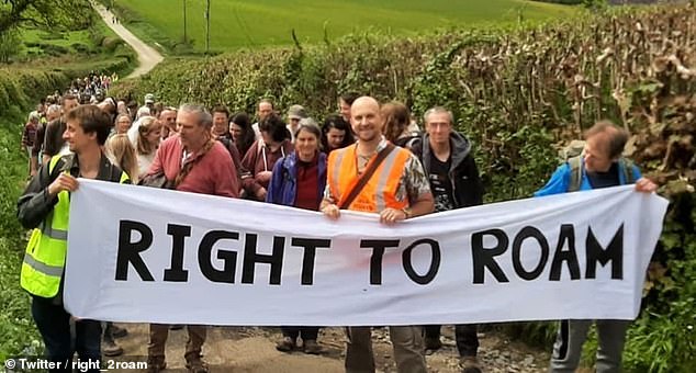 Protesters ‘mass trespass’ on Duke of Somerset’s estate in Devon to demand extended right to roam