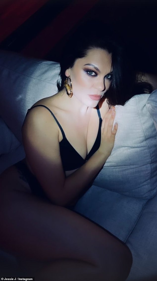 Jessie J parades her svelte physique in a VERY revealing black underwear set in sizzling snaps