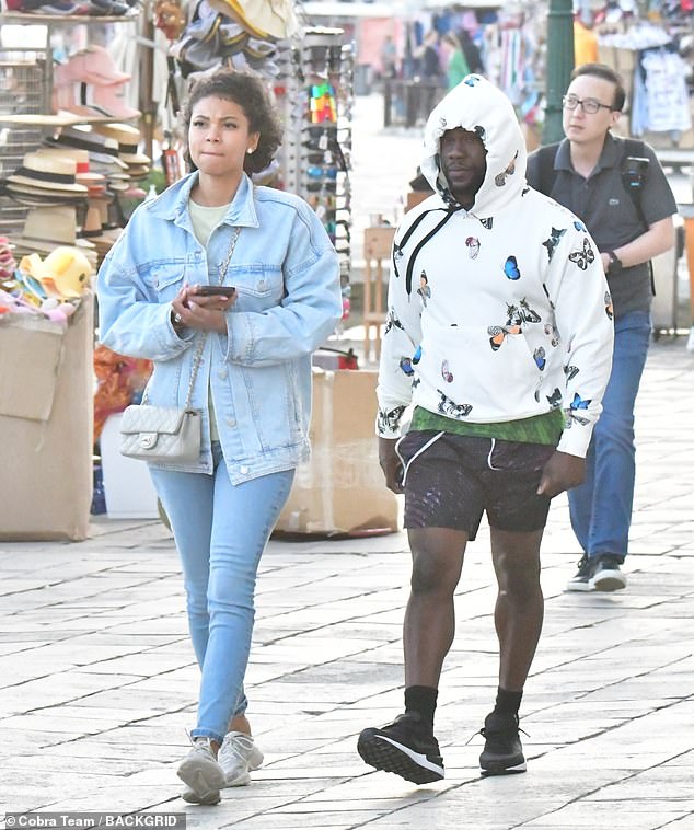 Kevin Hart spends some quality time with his wife Eniko as the couple go for stroll in Venice 