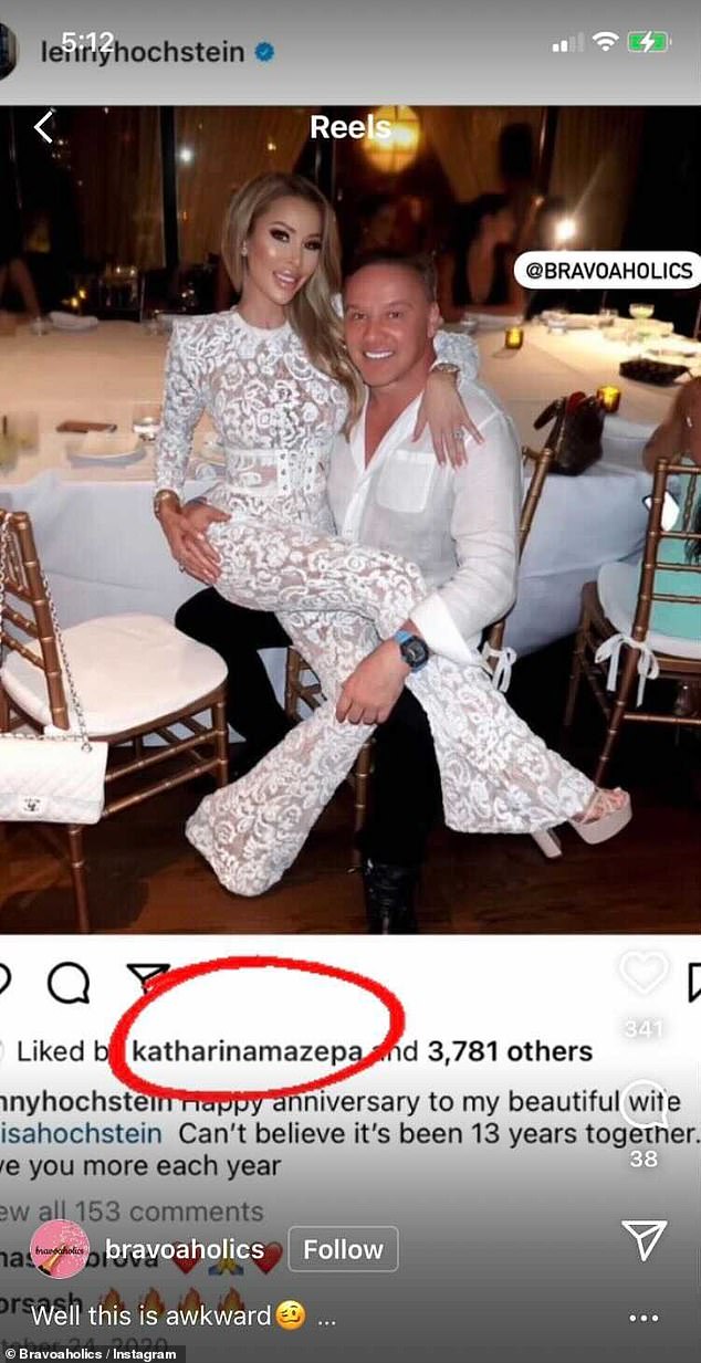 Lenny Hochstein’s new girlfriend liked and commented on pic of him and now ex-wife Lisa back in 2020