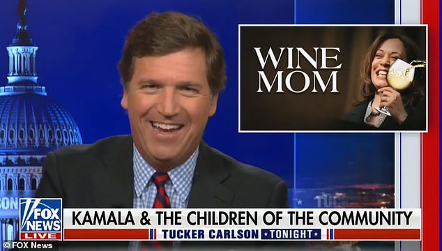 Tucker Carlson slams Kamala Harris as a ‘low IQ wine mom’ who is a ‘dyslexic poet’ after speech