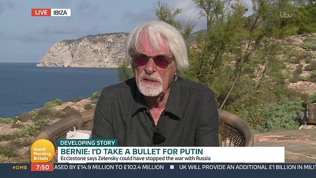 ‘I would take bullet for Putin’: Bernie Ecclestone says Russian president is a ‘first class person’