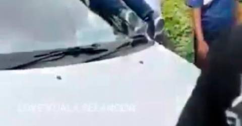 Elderly woman gets into hit-and-run accident, drives with corpse on car roof