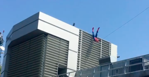 Spider-Man stunt goes wrong at Disney theme park